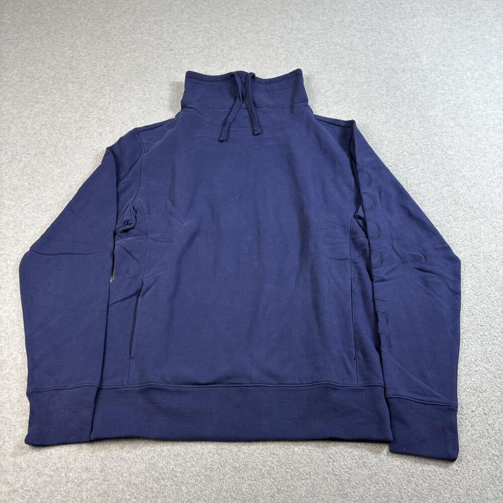 Goodlife Sweatshirt Women XS Navy Funnel Neck Pullover Logo Sleeve Heritge Peru